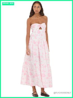 Women's Maxi Dress with Twist Front - Fitted, Lightweight